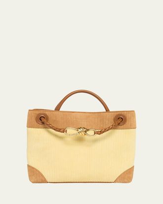 Bottega Veneta Two-Tone Suede Top-Handle Bag