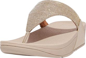 FitFlop Fit Flop Dames Lulu Glitz Faux Leer Sandalen (Ros&eacute;goud)