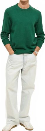 Alex Mill Reverse Seam Crew Sweater In Evergeen