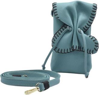 Carlos Falchi Cell Phone Butterfly Leather Bag in Teal at Nordstrom