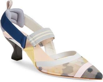 Fendi Colibri Floral Mesh Slingback Pump in Grey Multi at Nordstrom, Size 10.5Us