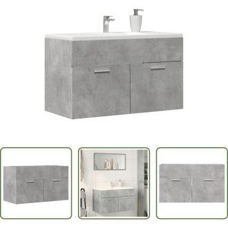 vidaXL Lavabo - Mobile Lavabo Bagno Grigio Cemento 90x38,5x46 cm Multistrato