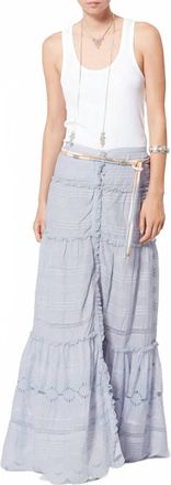 Isabel Marant Paoline Frilly Floral Lace Skirt In Light Blue