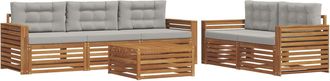 vidaXL Conjunto De Sof&aacute;s De Exterior 6 Uds. Gris Natural Y Claro Vidaxl