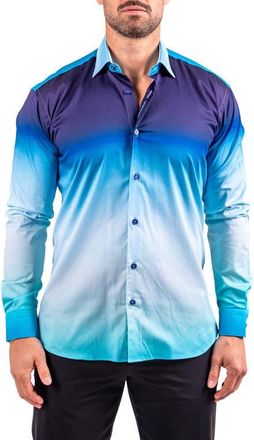 Maceoo Fibonacci Resistance Contemporary Fit Button-Up Shirt in Blue at Nordstrom, Size Xxx-Large