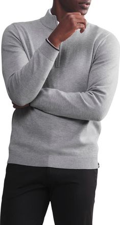 Rhone Commuter Quarter Zip Sweater in Gray Heather at Nordstrom, Size Xx-Large
