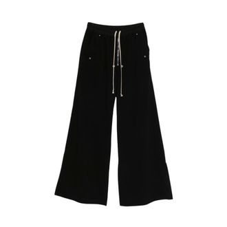 Rick Owens Sweatpants, male, Black, Size: XL Drawstring Wide Leg Trousers