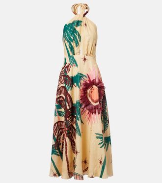 Johanna Ortiz Floral linen midi dress