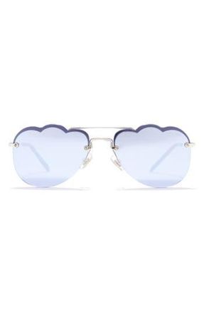 Miu Miu 58mm Irregular Sunglasses in Dk Violet Mir Silver at Nordstrom Rack