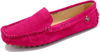 Minitoo Driving Shoes Womens Simple Rose Suede Casual Loafers Slip-on Flats UK 5.5