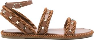 Valentino Garavani Sandali Rockstud - Marrone