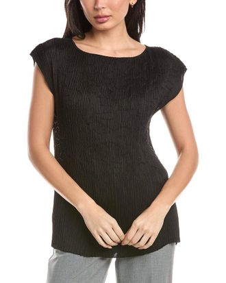 Lafayette 148 New York Embroidered Plisse Blouse
