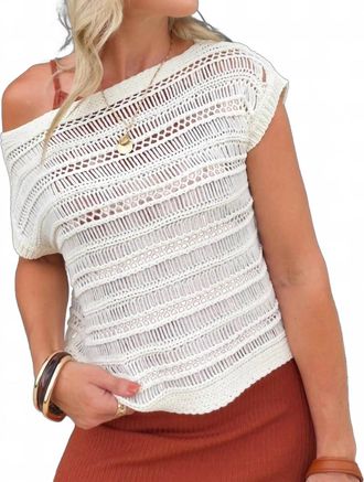 Sadie & Sage Womens Adara Open Knit Sweater Vest In Cream