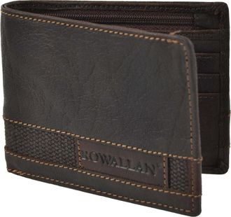 Rowallan Mens Bi-Fold Buffalo Leather Wallet by Rowallan Panama Gift Box Rugged Stylish Brown