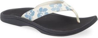 Olukai Ohana Flip Flop in White Sand /Pua at Nordstrom, Size 10
