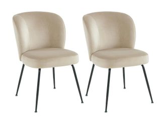 Vente-Unique Vente-unique - Sedia In Velluto E Metallo Beige - Lotto Di 2 - Polpona Di Pascal Morabito