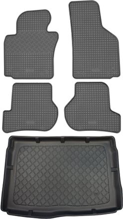 OEM Volkswagen Golf Vi 5k Hatchback (3/5 Puertas) De 09.2008 A 09.2012. Juego: Alfombrillas De Goma Para Coche + Alfombrilla Para Maletero