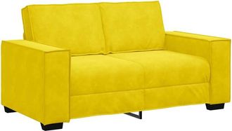vidaXL Sofá de 2 plazas terciopelo amarillo 120 cm Vidaxl