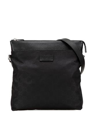 Gucci Borsa a tracolla GG piatta in nylon 2000-2015 - Nero