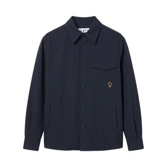 John Richmond Casual overhemd - Heren - Overhemden - Blauw - Maat: S Wol