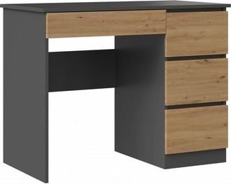 Hucoco Meso - Scrivania dritta moderna ufficio/camera da letto - 98x51x76 cm - 4 cassetti