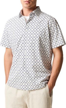 Rodd & Gunn Crown Hill Short Sleeve Button-Up Shirt in Royal at Nordstrom, Size Xxx-Large
