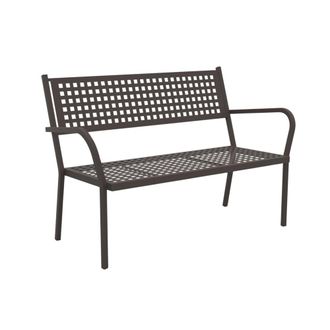 MondoViro Banco de jard&iacute;n apilable de metal negro 148x53 cm 85h