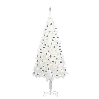 vidaXL &Aacute;rbol De Navidad Preiluminado Con Luces Y Bolas Blanco 240 Cm Vidaxl