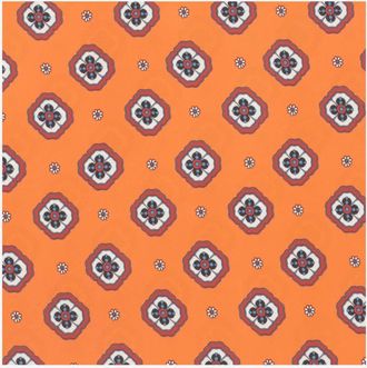 Alberto Biani Womens Floral Pattern Silk Foulard Orange Scarf Scarfs
