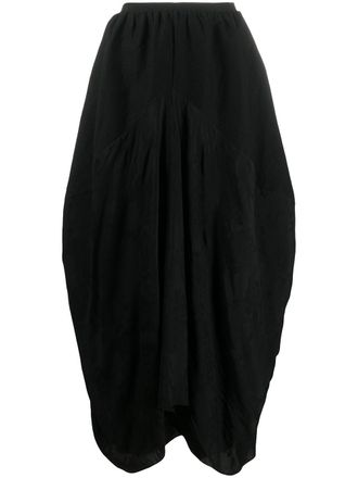 Uma Wang drape design skirt - women - Linen/Flax/Viscose/Virgin Wool - S - Black