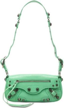 Balenciaga Pre-owned Vintage Schoudertas - Dames - Vintage Schoudertas - Groen - ONE Size - Leer - Vintage