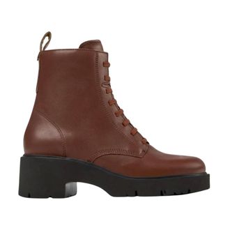 Camper Lace-up Boots, female, Red, 5 UK, Red Ankle Boots Block Heel