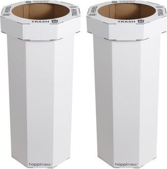 Happimess Fleur 25-Gallon Classic Disposable Corrugated Cardboard Event Trash Can and Recycling Bin in Cotton White at Nordstrom