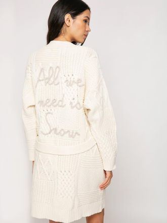 MC2 Saint Barth Maxi Cardigan Daba With Embroidery And Belt