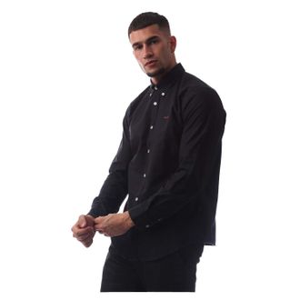 HUGO BOSS Heren Knoop Overhemd Met Lange Mouwen (Donkerblauw)