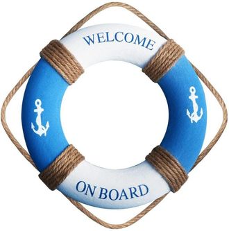 OEM Bou&eacute;e De Sauvetage - D&eacute;coration Murale Nautique - Pour Salon Chambre Couloir - Diam&egrave;tre 30 Cm - Bleu - 1 Pi&egrave;ce