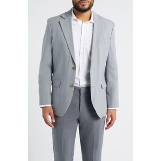 Nordstrom Henrik Trim Fit Solid Stretch Wool Suit Jacket in Grey Sculpture at Nordstrom, Size 36Regular