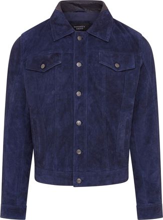 Infinity Leather Mens Goat Suede Leather Jeans Jacket- Nurmes