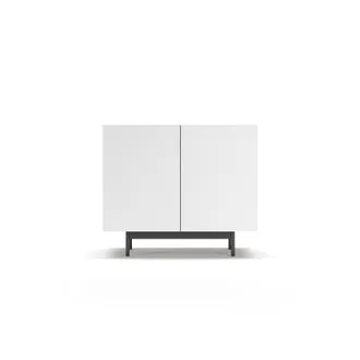 HERDASA Aparador Bajo En Melamina, Colecci&oacute;n Printed (601-1), Con 2 Puertas, En Roble-blanco