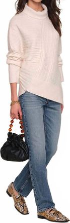 Heartloom Asymmetric Turtleneck Sweater In Off White