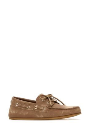 Gucci Womens Camel Leather Loafers Sundial Mocassini