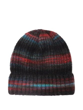 Xirena striped beanie hat - Zwart