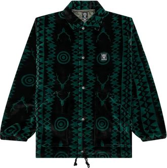 South2 West8 Giacca-camicia con stampa - Nero