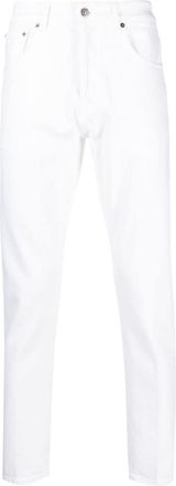 Dondup logo-plaque tapered jeans - men - Cotton/Cotton/Elastane - 34 - White