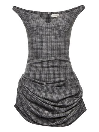 Magda Butrym off-shoulder bustier dress - women - Wool/Viscose/Silk - 40 - Grey