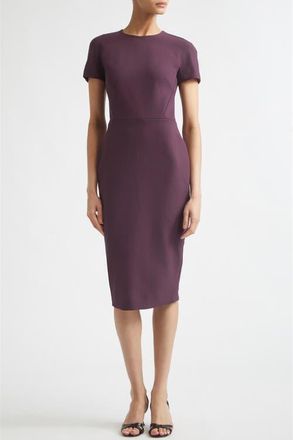 Victoria Beckham Stretch Crepe Sheath Dress in Fig at Nordstrom, Size 10