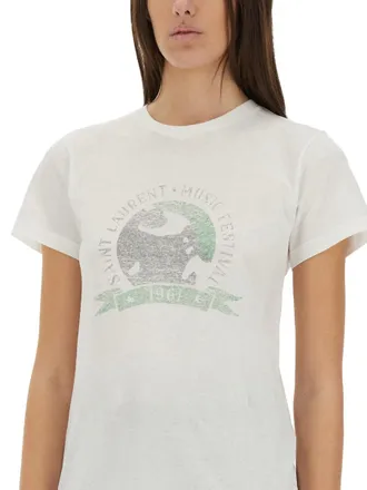 Saint Laurent Music Festival T-Shirt - Beige