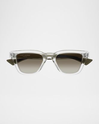 Saint Laurent Men & apos;s SL 789 Jacquesm Acetate Rectangle Sunglasses