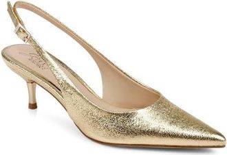 Badgley Mischka Ilana Slingback Pump in Gold Textile at Nordstrom, Size 5.5