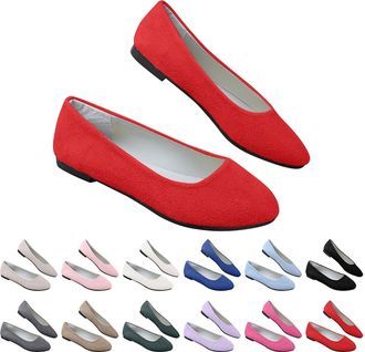 Generic Womens Ballet Flats Loafers Comfortable Elegant Flat Slip-On Shoes Low Shoes Classic Plain Dance Shoes Casual Style Super Soft Comfort Summer Shoes fo